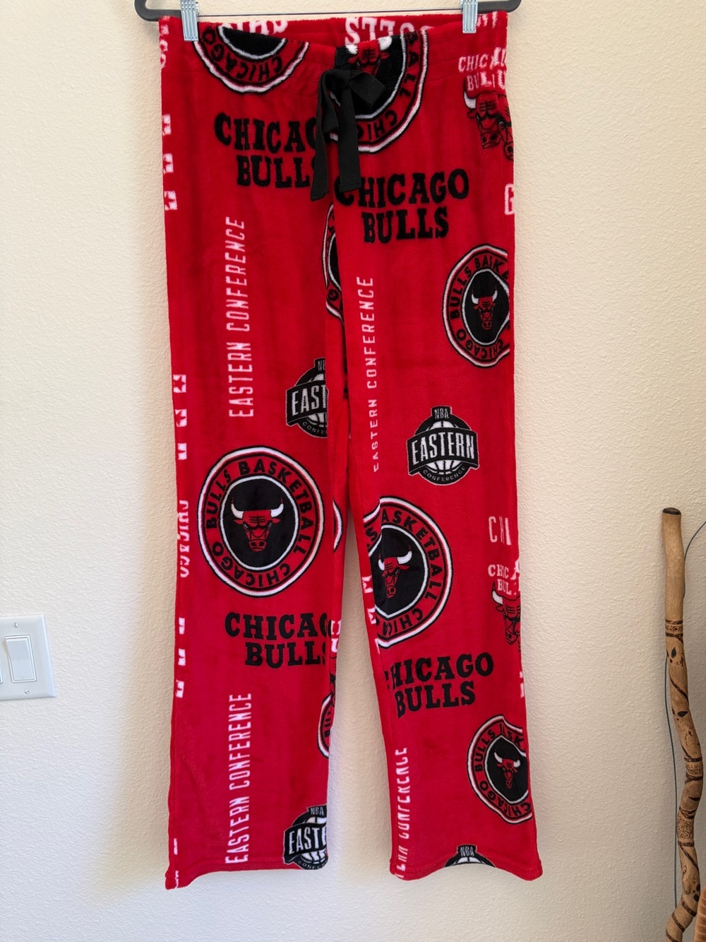 Ultra Game Chicago Bulls NBA Velour Lounge Pajama Pants Red Mens L